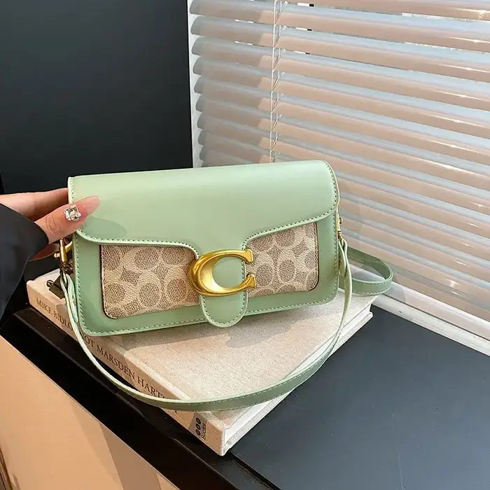 Sac à bandoulière de luxe Tabby avec boucle en C pour femme, en cuir imprimé vintage, sac sous le bras, 2 sangles amovibles, petit sac carré à bandoulière