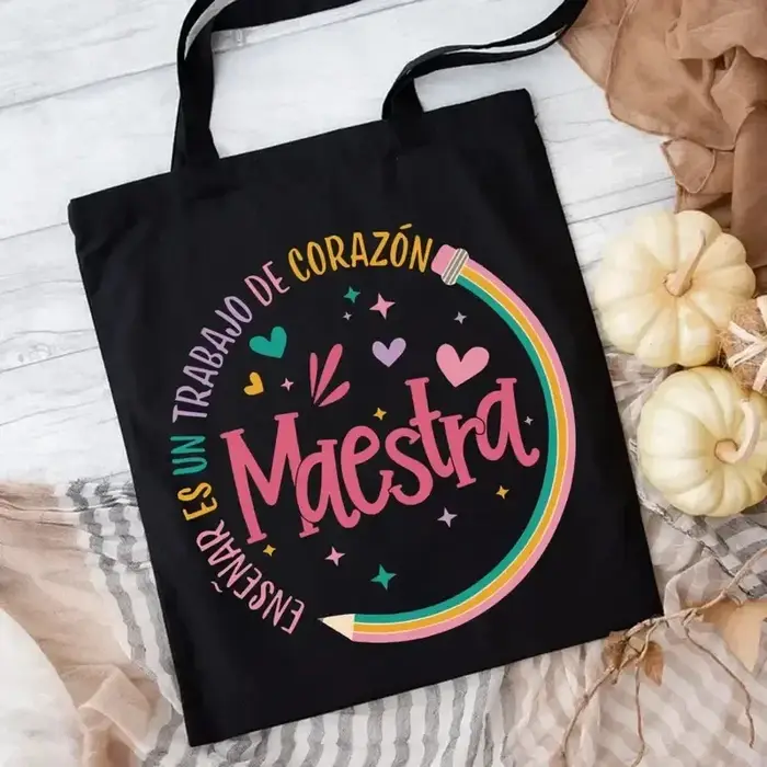 Sac fourre-tout amusant pour enseignants de espagnol, sac de courses Maestra pour pique-niques en pl