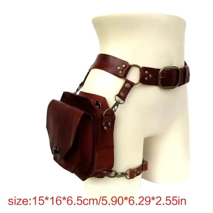 Sac banane carré rétro punk en PU