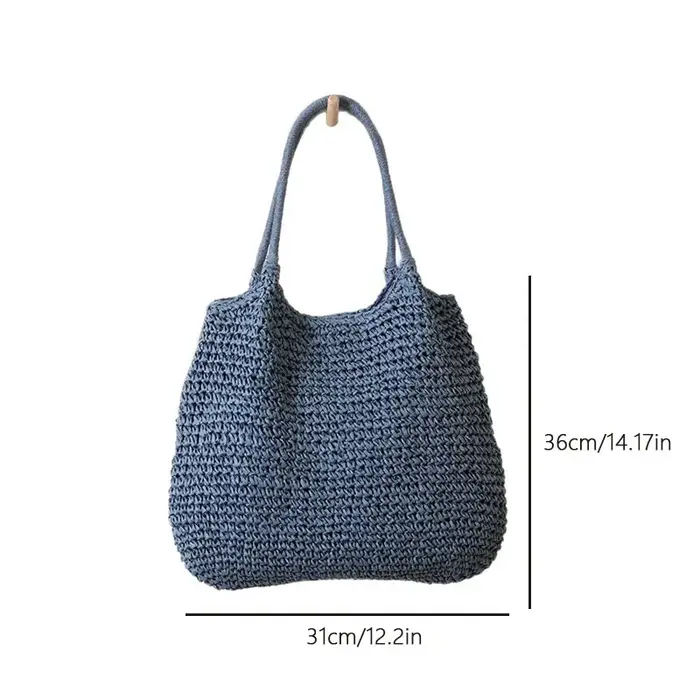 Sac fourre-tout en paille tressé tendance