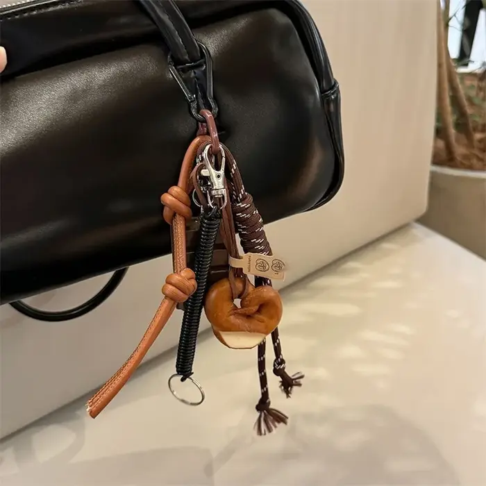 Automne/hiver marron mignon pain alcalin Style coréen INS sac pendentif chocolat escalade corde port