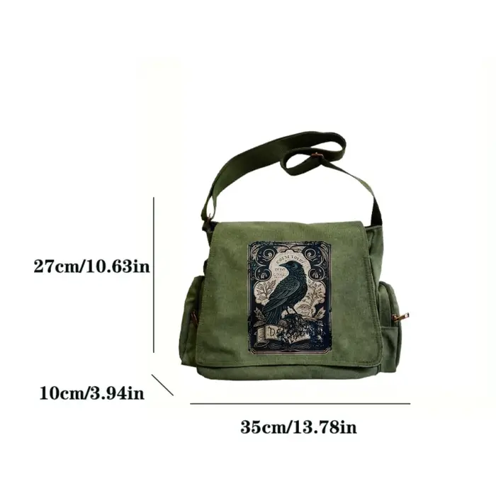 Sac à bandoulière Vintage imprimé corbeau pour femmes