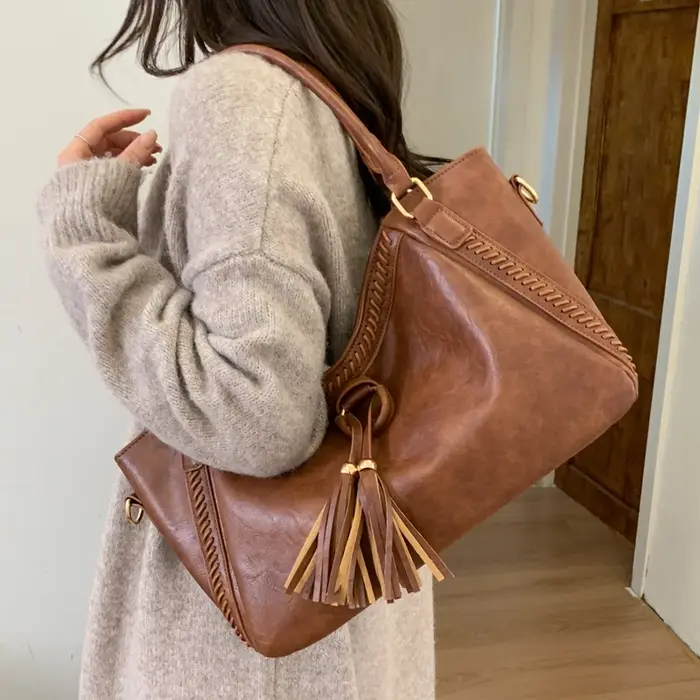 Sac de trajet Vintage en cuir Pu pour femmes