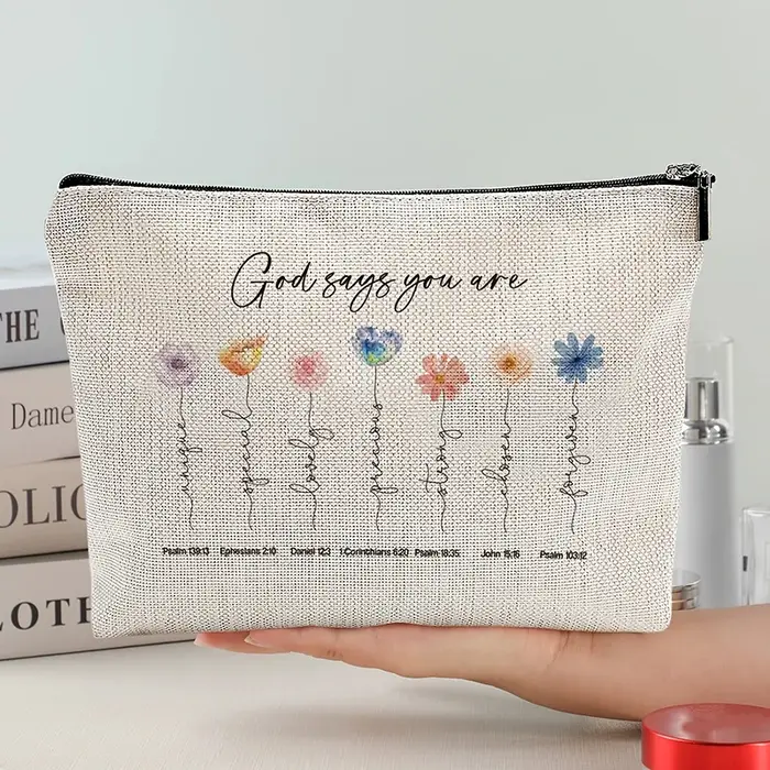 Pochette à maquillage avec inscription « Vous êtes une révélation de Dieu », Cadeau pour maman : Poc