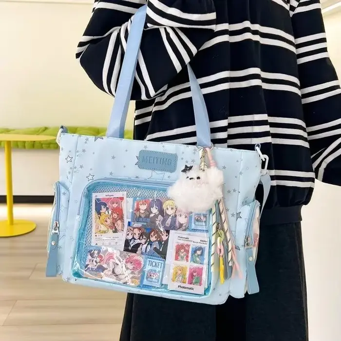 Nouveau sac à bandoulière Ita japonais Y2K mignon, sac fourre-tout transparent Lolita Girl, grande c