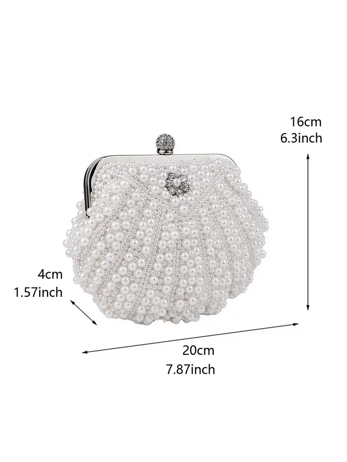 Perle pochettes femmes sac à main dames blanc sacs