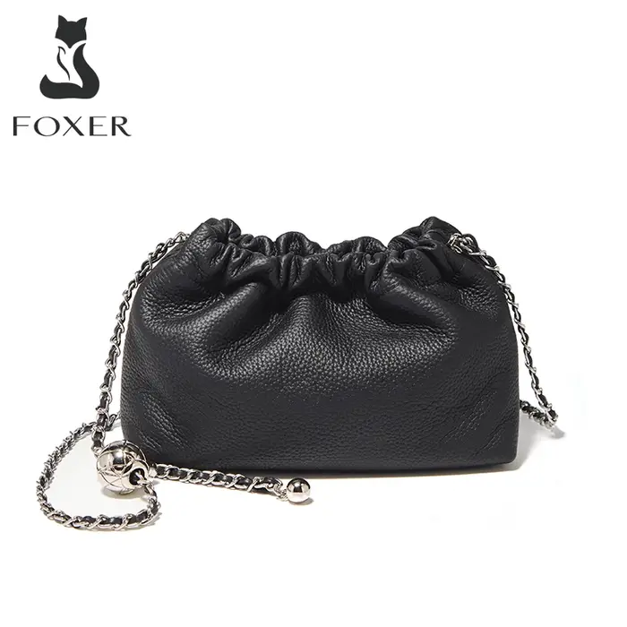Sac bandoulière chic et compact FOXER 2026 pour femme en cuir véritable, mini sac à bandoulière tend