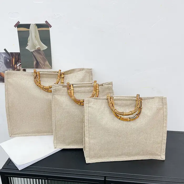 Sac à main en toile de Jute pour femmes et filles