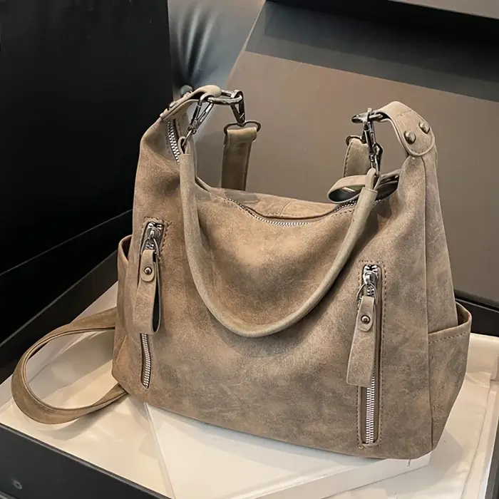 Sac à main Vintage en simili cuir synthétique avec plusieurs poches