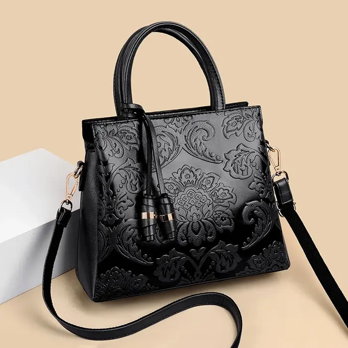 Sac à main en PU de luxe avec motif gaufré