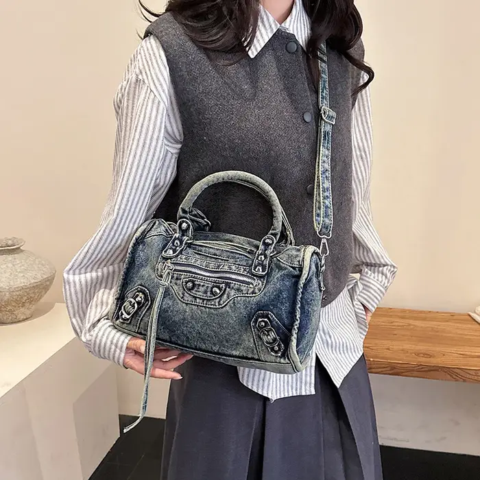 Sac à main en jean vintage de haute qualité pour femme