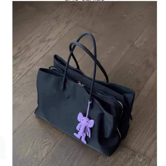 Sac fourre-tout noir uni pour femmes