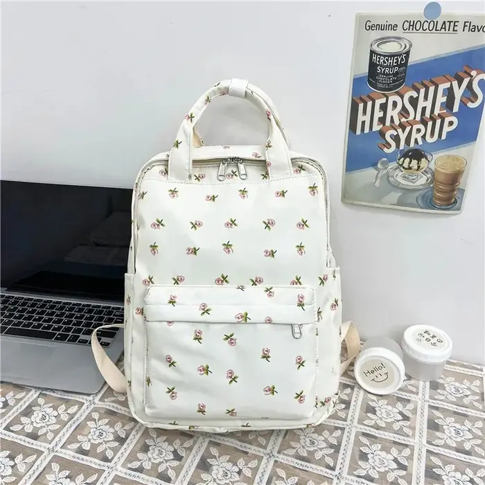 Petit sac à dos floral d'art littéraire personnalisé – Style académie japonaise