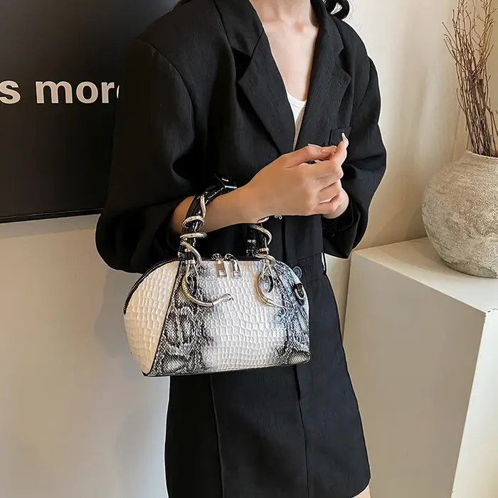 Sac de luxe femme sacs à poignée supérieure 2024 MOODS-Sac à bandoulière motif crocodile
