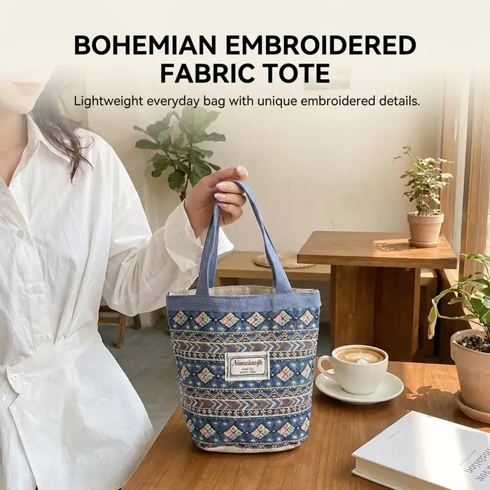 Sac fourre-tout tissé à la main avec doublure