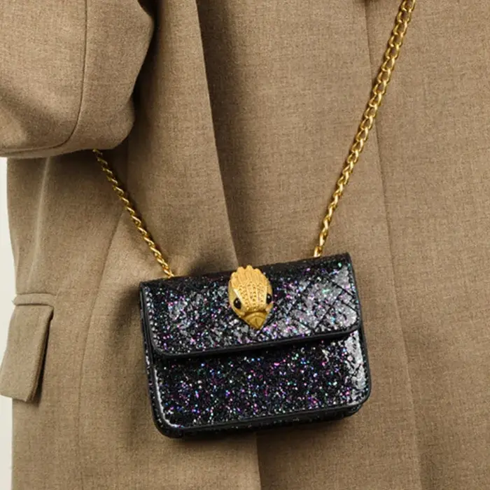 Sac à bandoulière matelassé à paillettes pour femme