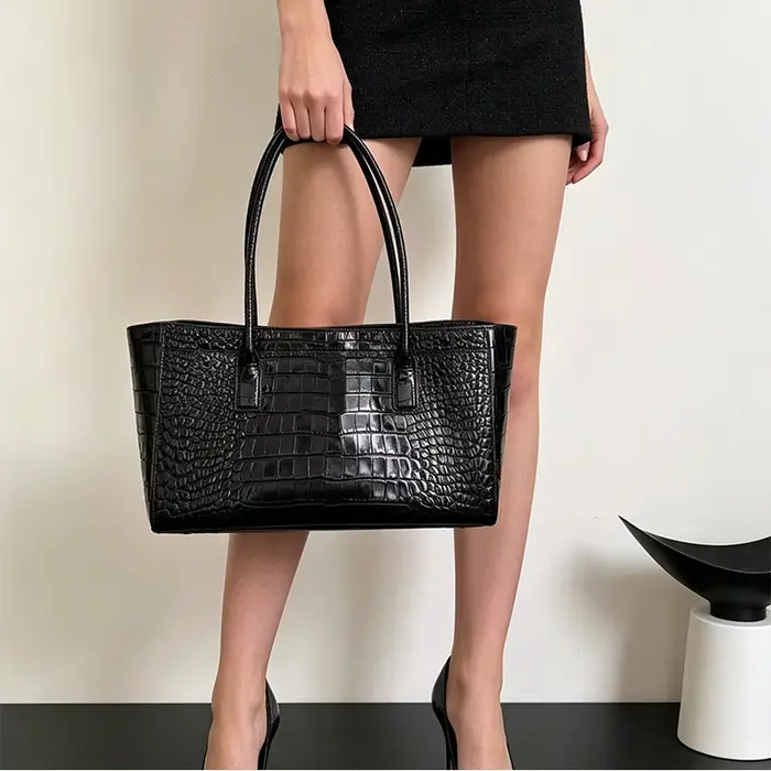 Sac à bandoulière de luxe en cuir de crocodile de style européen et américain