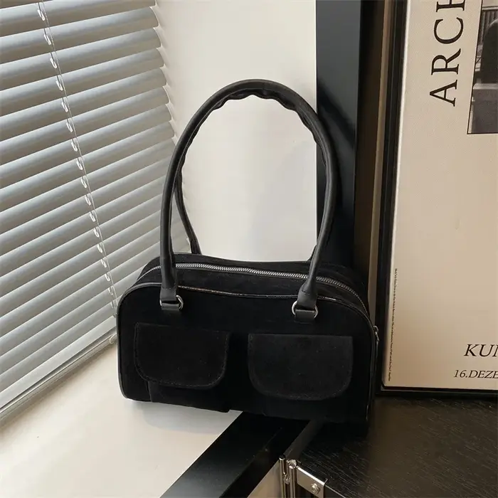 Sacs à bandoulière carrés en daim Vintage pour femmes, sacs à main polyvalents décontractés pour dam