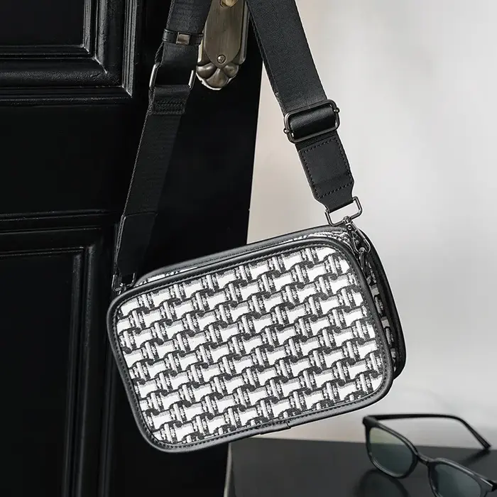 Sac à bandoulière en toile Jacquard pour hommes