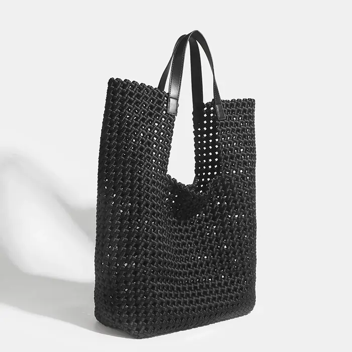 Sac à main tissé en néoprène pour femme, grand sac fourre-tout, sacs seau, cadeau d'immersion, desig