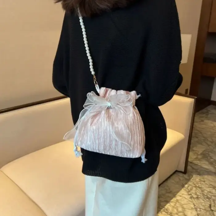 Sacs à bandoulière avec nœud en dentelle pour femmes
