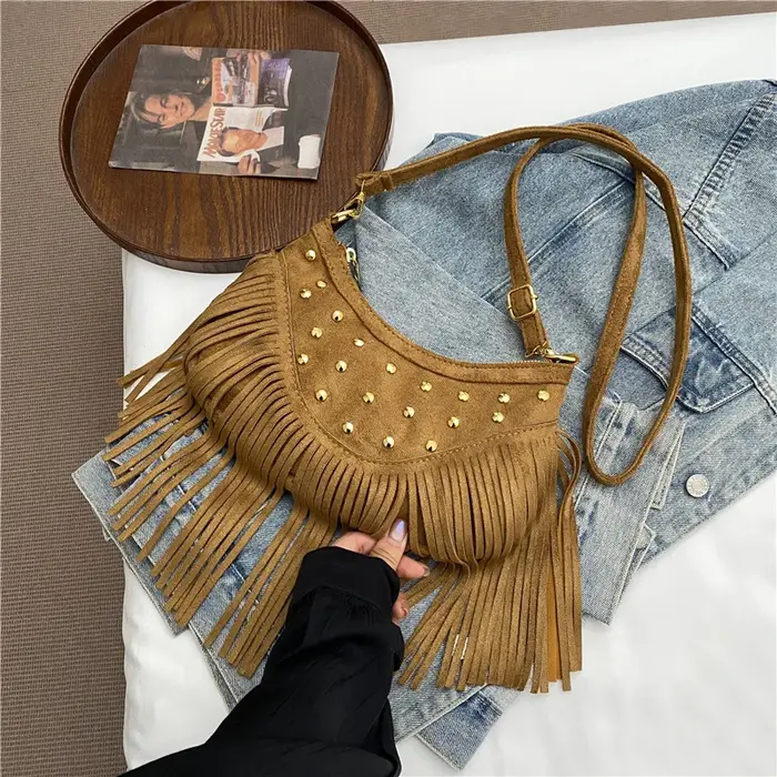 Sac à bandoulière demi-lune de styliste pour femmes