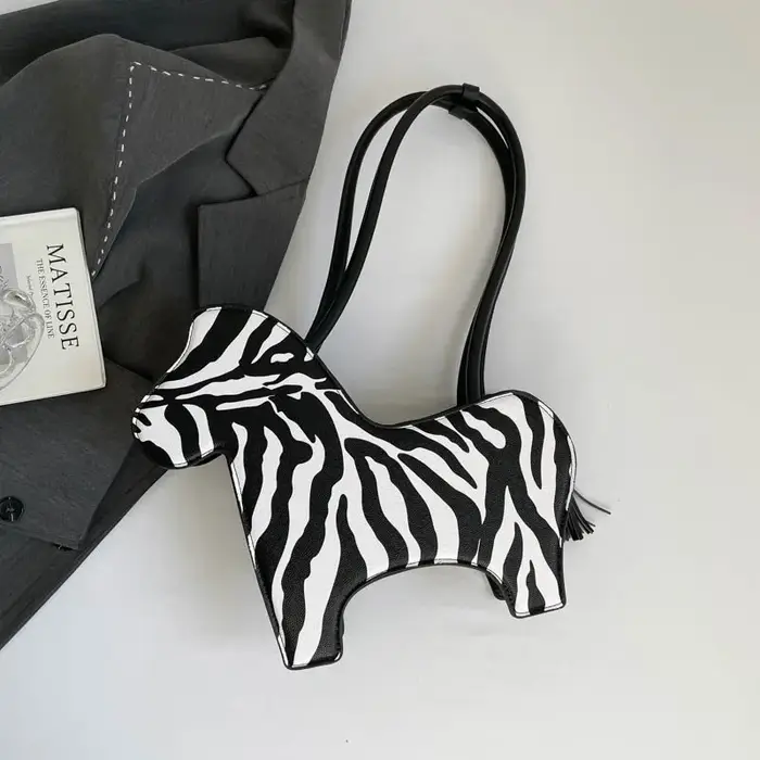 Sac à bandoulière à motif zèbre en cuir PU, sacs à main et pochettes de style japonais, sac à motif
