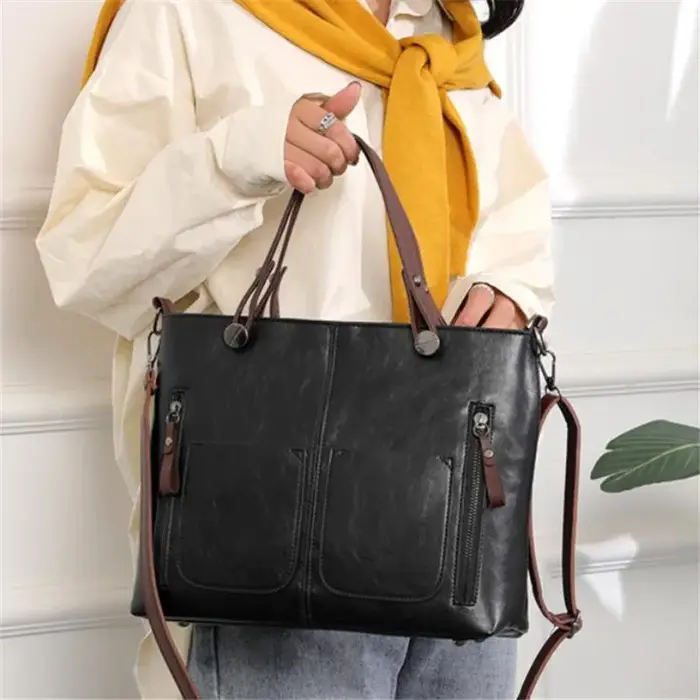 Sac à main en cuir rétro Europe America