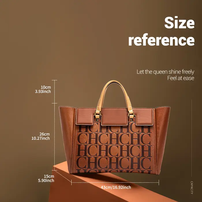 CHCH – sac à main pour femmes, nouvelle marque, portefeuille d'affaires de grande capacité en relief