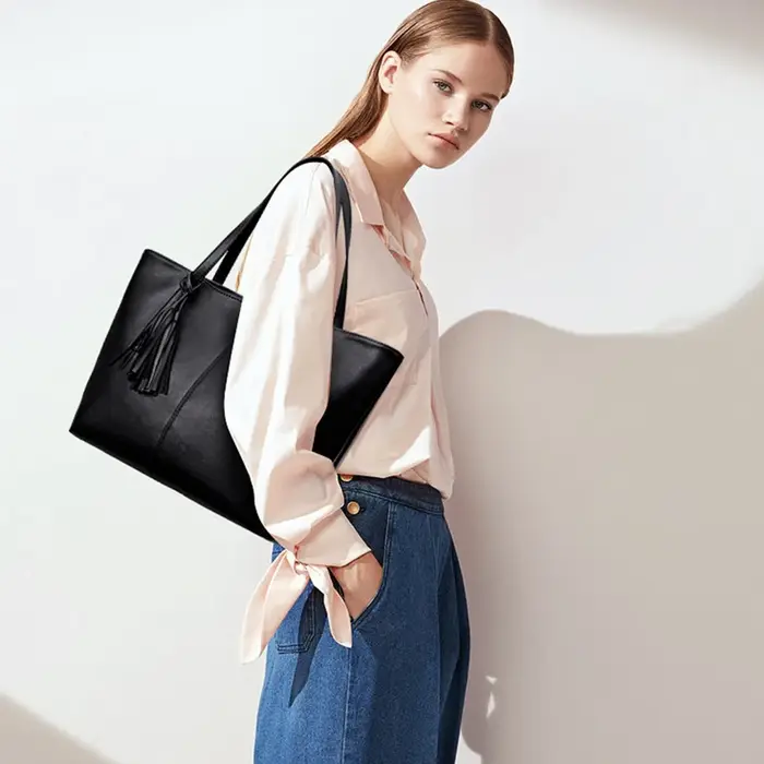 Dames grande capacité sacs à Main femmes rétro gland Design fourre-tout marque de luxe en cuir PU Sac à bandoulière
