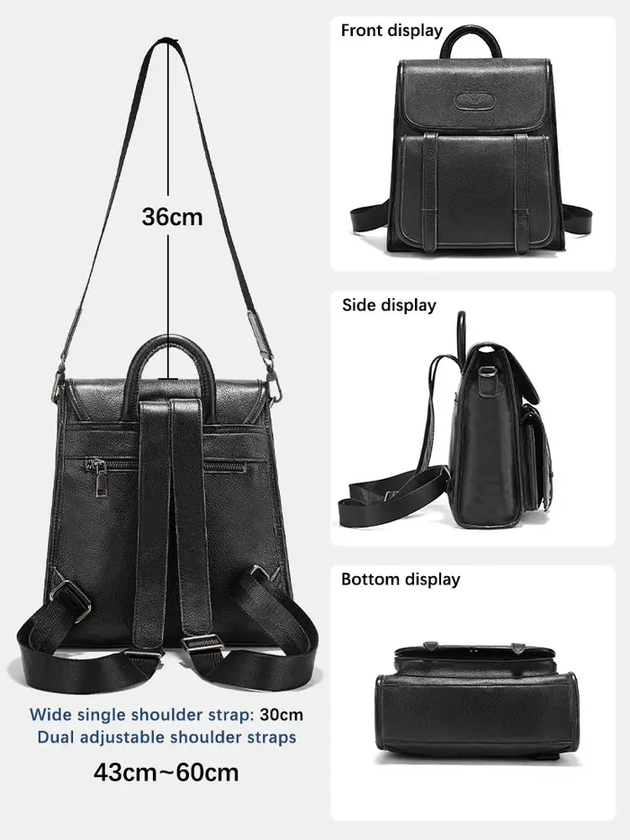 Sac à dos en cuir véritable Zency pour femme