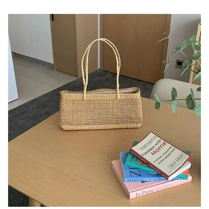 Sac à bandoulière panier de paille de grande capacité pour femmes