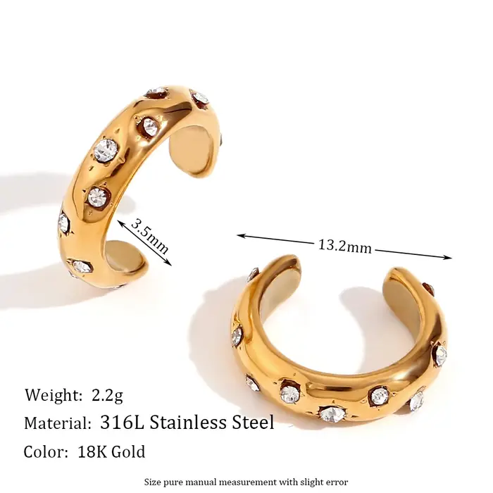 Mini clip d'oreille lisse en forme de C pour femme