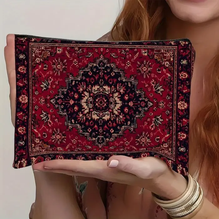 Un sac de maquillage bohème – Sac à fermeture éclair multifonctionnel mignon pour femmes