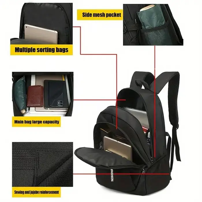 Sac à dos pour ordinateur portable de voyage. Sac à dos de voyage professionnel durable pour hommes et femmes. Approuvé par les compagnies aériennes, grand format pour le travail, les affaires et l'éc