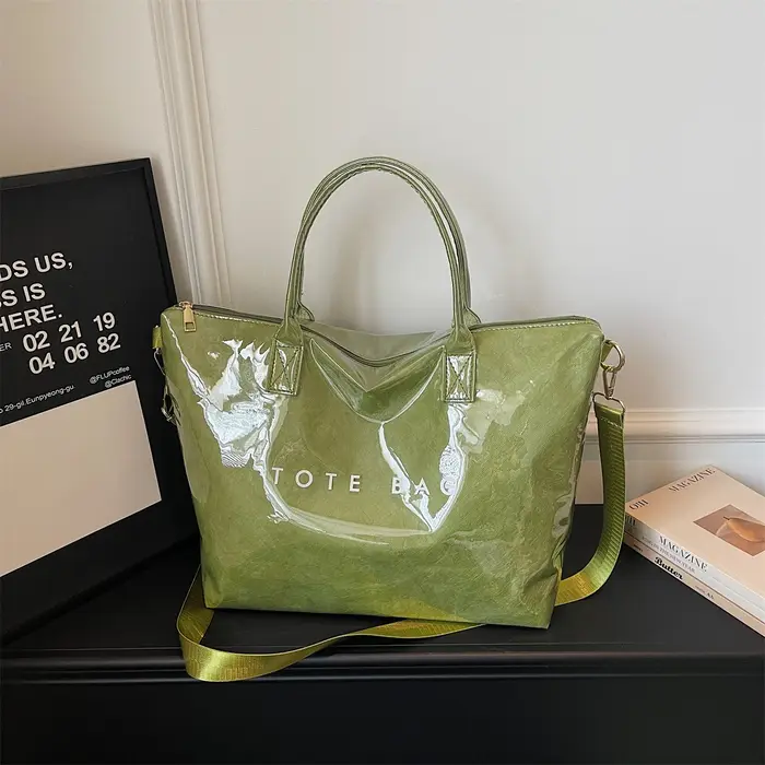 Sac fourre-tout transparent en PVC grande capacité tendance personnalisé