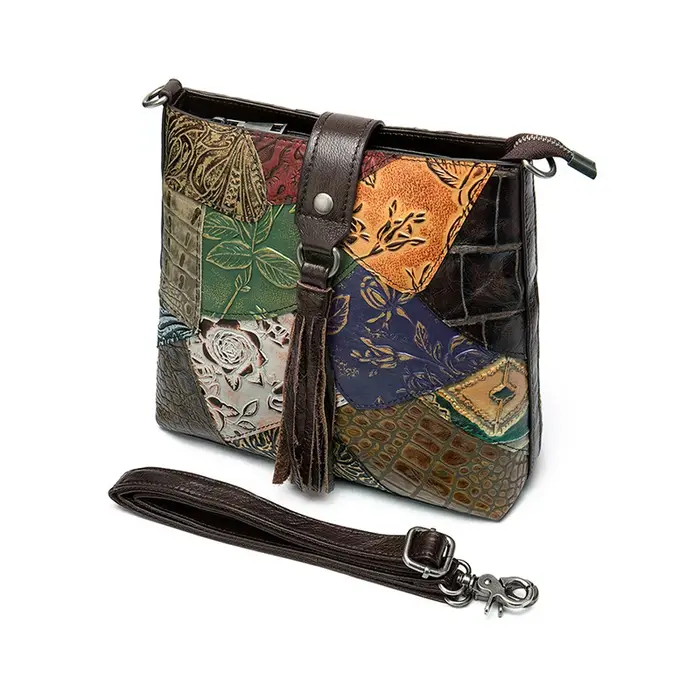 MAHEU mode femmes sac à bandoulière Style ethnique en cuir véritable sacs