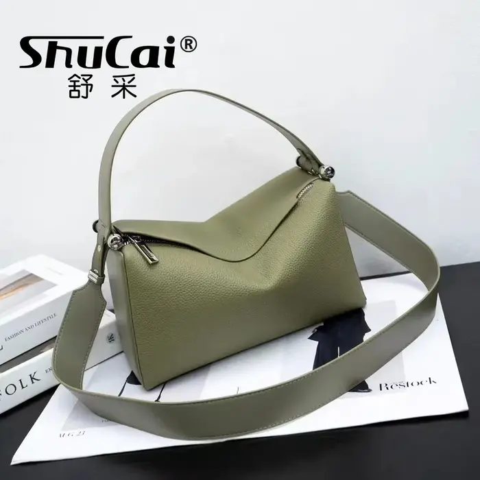 Sac à ati elles en cuir de vachette pour femme, cuir véritable, couche de tête, sac à bandoulière Bo