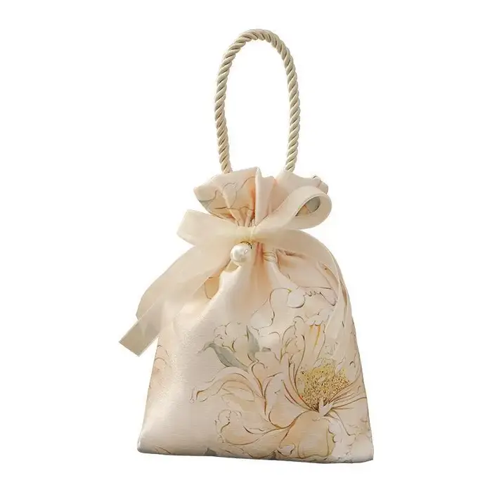 1 pièce Sac fourre-tout cadeau à cordon avec nœud floral élégant pour femmes
