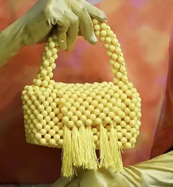 Sacs à main perlés faits à la main pour femmes, sac à main portable, sac à perles de fête, sacs four