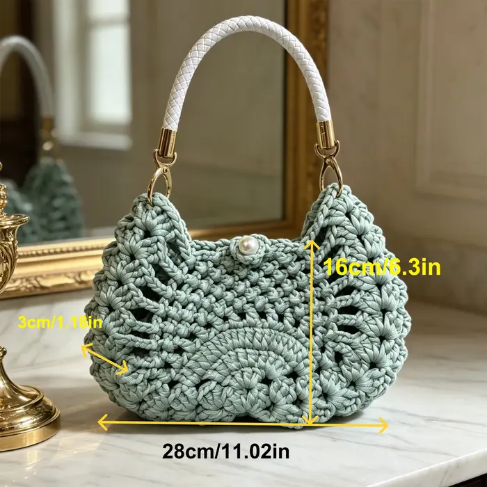 Sac à main pour femme, sac de style bohème, nouveau sac en crochet fait main, sac de navetteur, trousse de toilette, sac portable, sac de plage