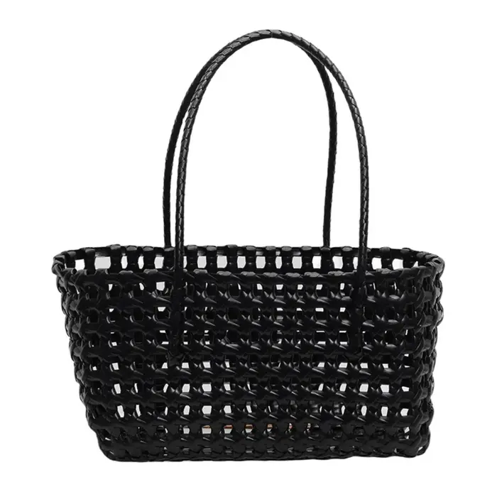 Sac cabas de plage en plastique tressé style campagnard bohème grande capacité pour femme en PVC