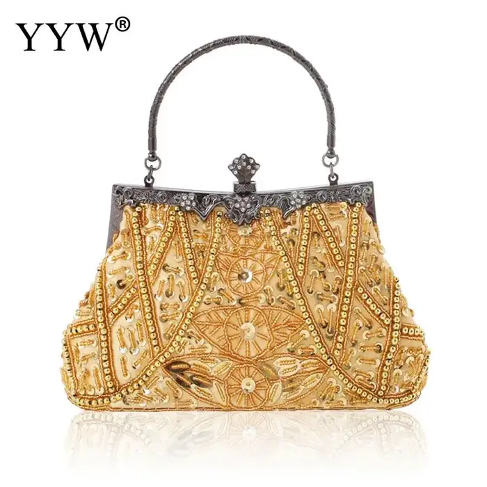 Sac à main de soirée bleu foncé vintage pour femmes