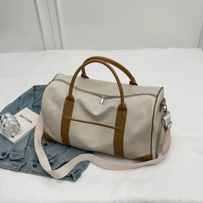 Sac de voyage en toile, sac de sport pour week-end, sac de voyage pour homme et femme, multi-poches