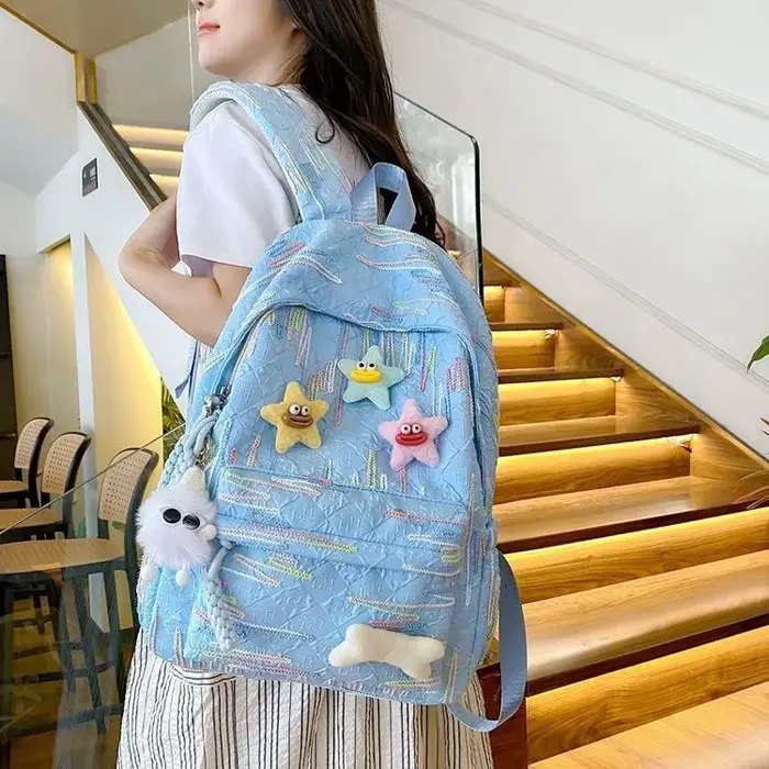 Sac à dos d'école tendance pour femme : sac de rangement spacieux pour collège et voyage - Organisateur de banlieue