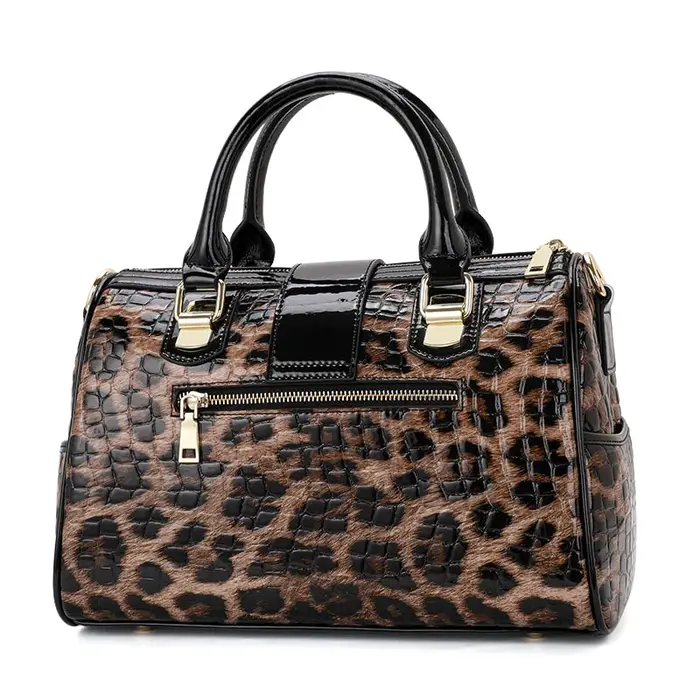 Sac à main pour femme à imprimé léopard