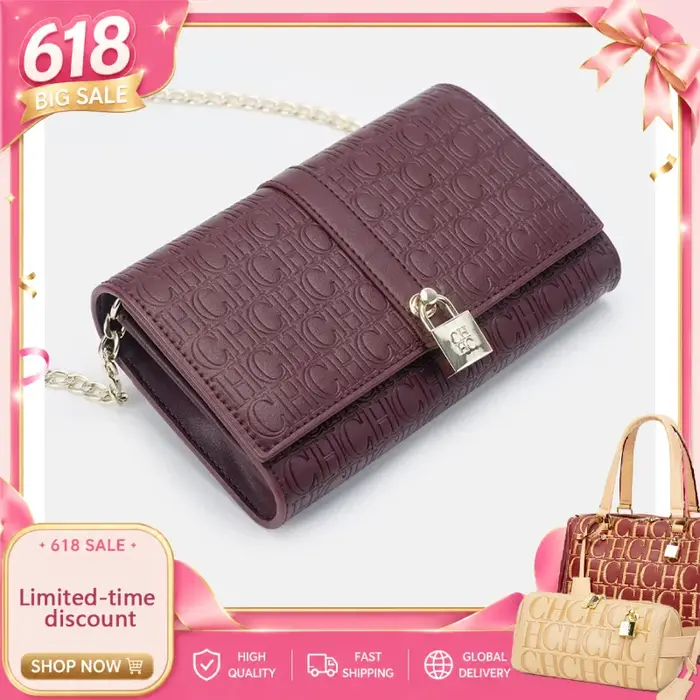 CH exquis à la mode lettre imprimée chaîne serrure conception classique femmes sac à main de haute qualité PU matériel