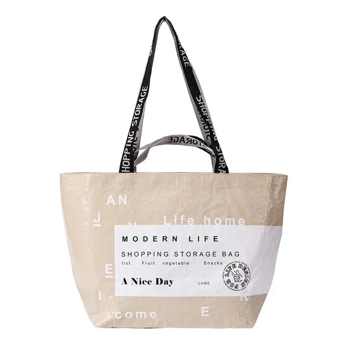 Sac d'épicerie de supermarché étanche de grande capacité, sac de courses tissé PP Portable à une épaule pour les magasins de détail, boutique