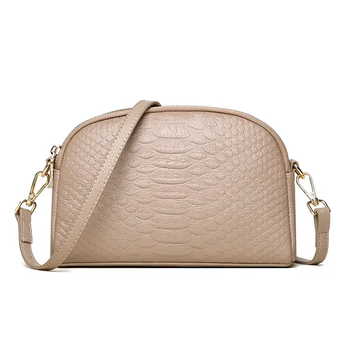 Sac à bandoulière en cuir véritable motif Crocodile pour femmes