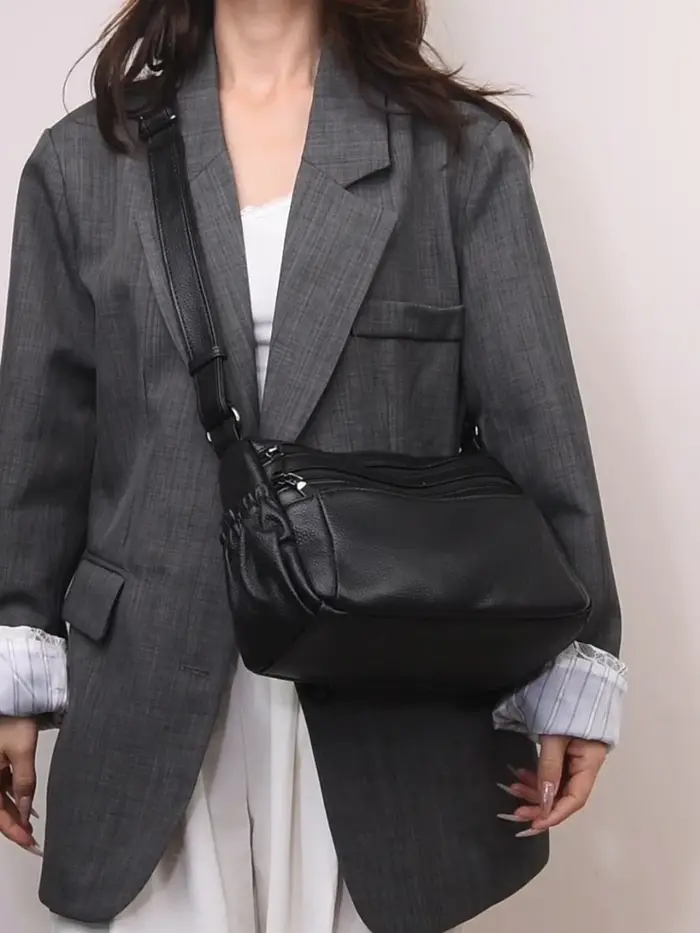 Sac à bandoulière plissé rétro pour femmes